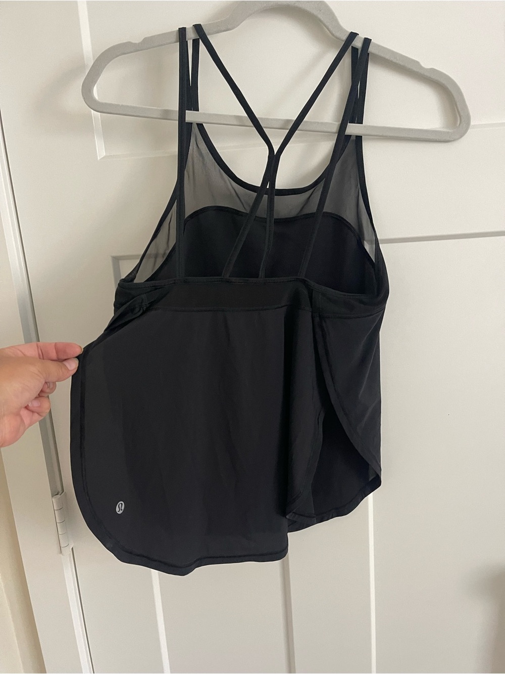 lululemon athletica Black Strappy Mesh-Back Tank